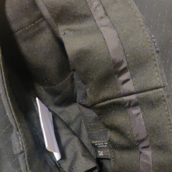 Theory 36S 28w black stripe suit wool spandex stretch slim modern xylo shelton - Picture 7 of 10